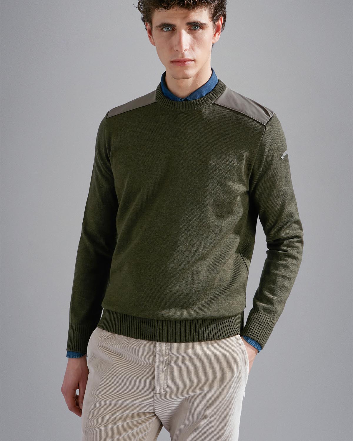 Wool Crew Neck With Typhoon Fabric - Image 3