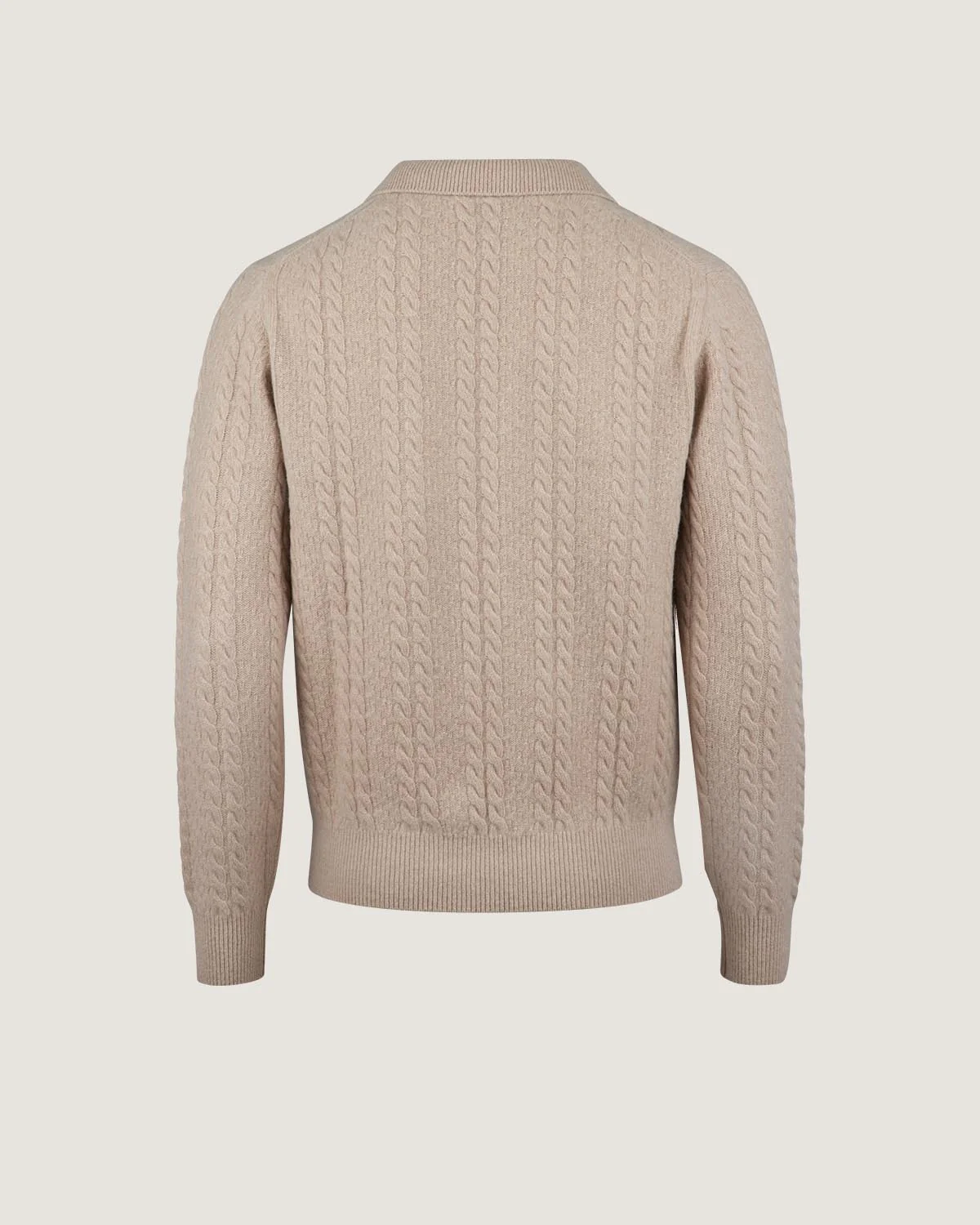Sweater Knitted Open Collar Cable Merino Wool - Image 2