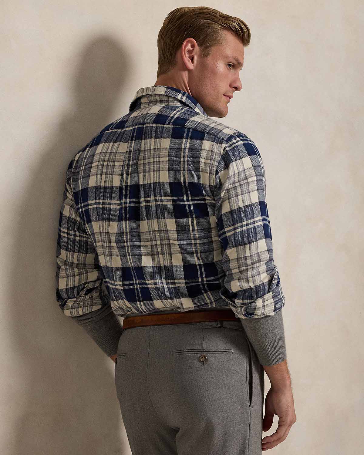 CUSTOM FIT PLAID BRUSHED FLANNEL SHIRT - Image 3