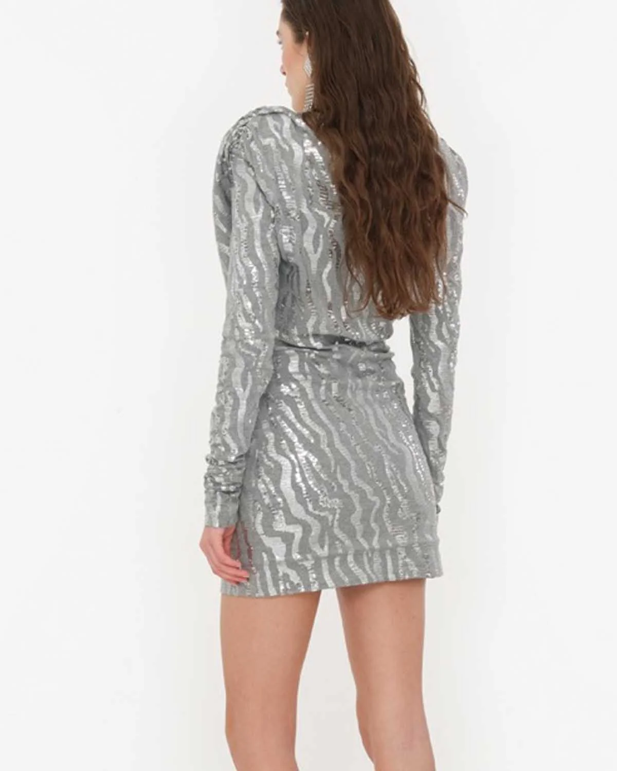 Stretch Sequin Mini Dress - Image 3