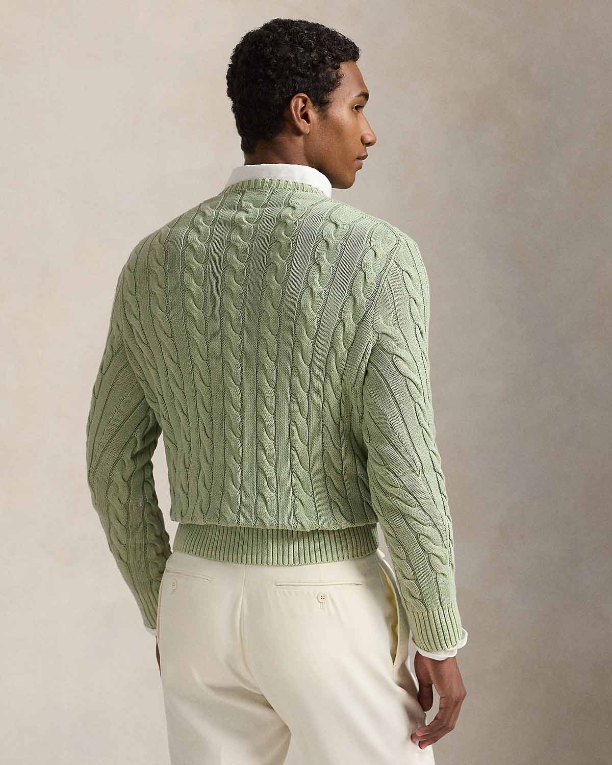 CABLE-KNIT MINERAL-DYED COTTON SWEATER - Image 3