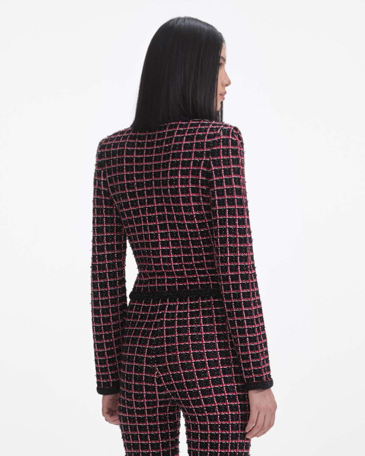 Black And Red Check Cardigan - Image 2