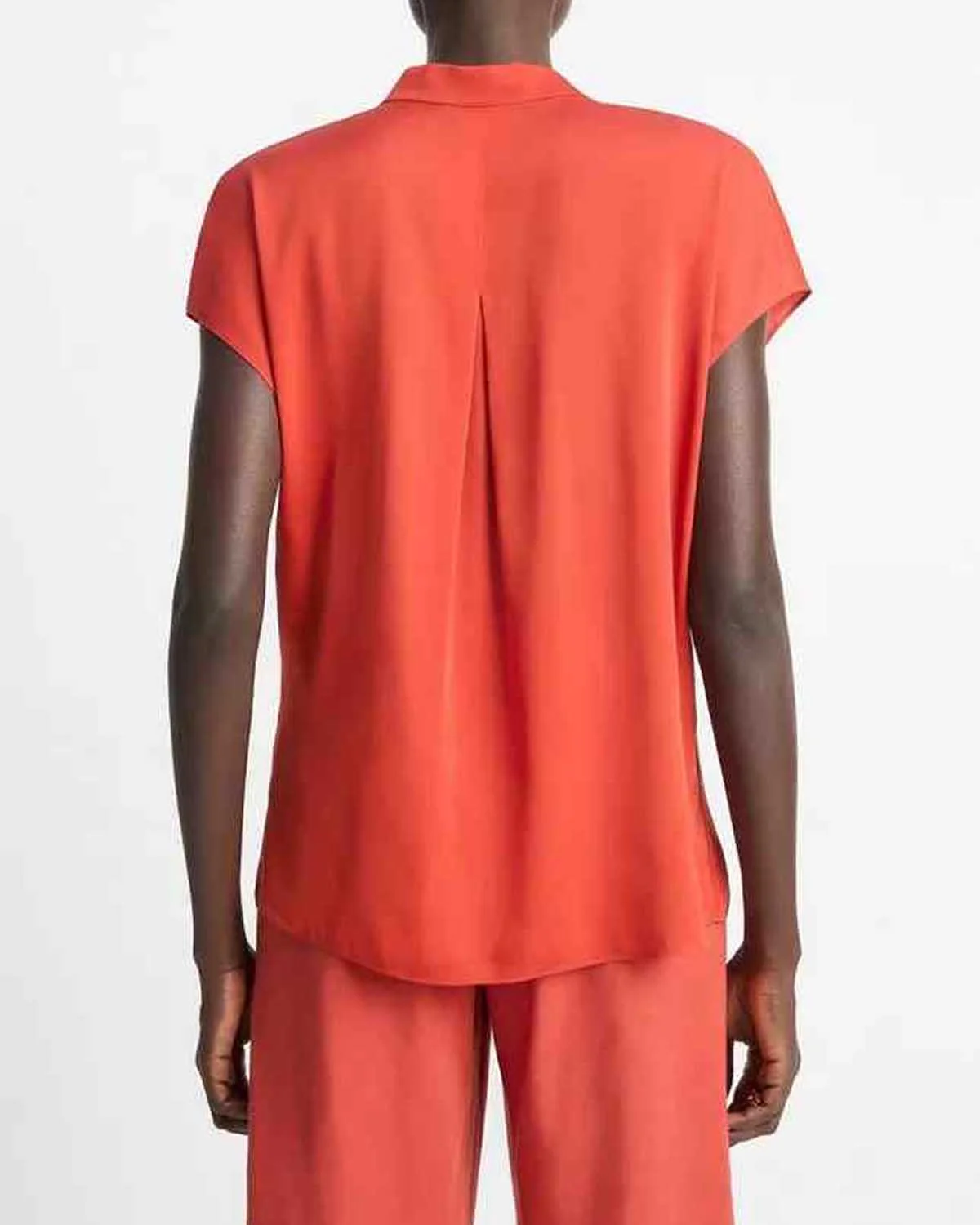 Cap Slv Blouse W/Contrast Hidden Plkt - Image 2