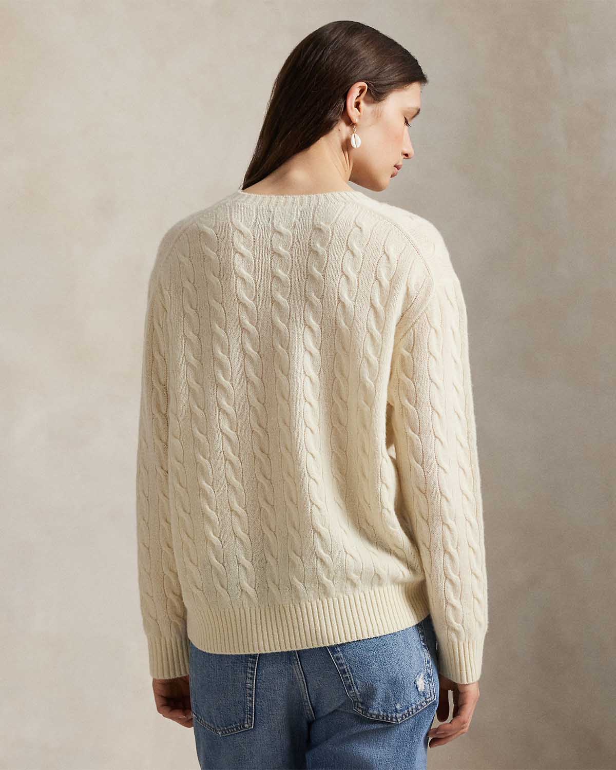 CABLE WOOL-CASHMERE CREWNECK SWEATER - Image 2
