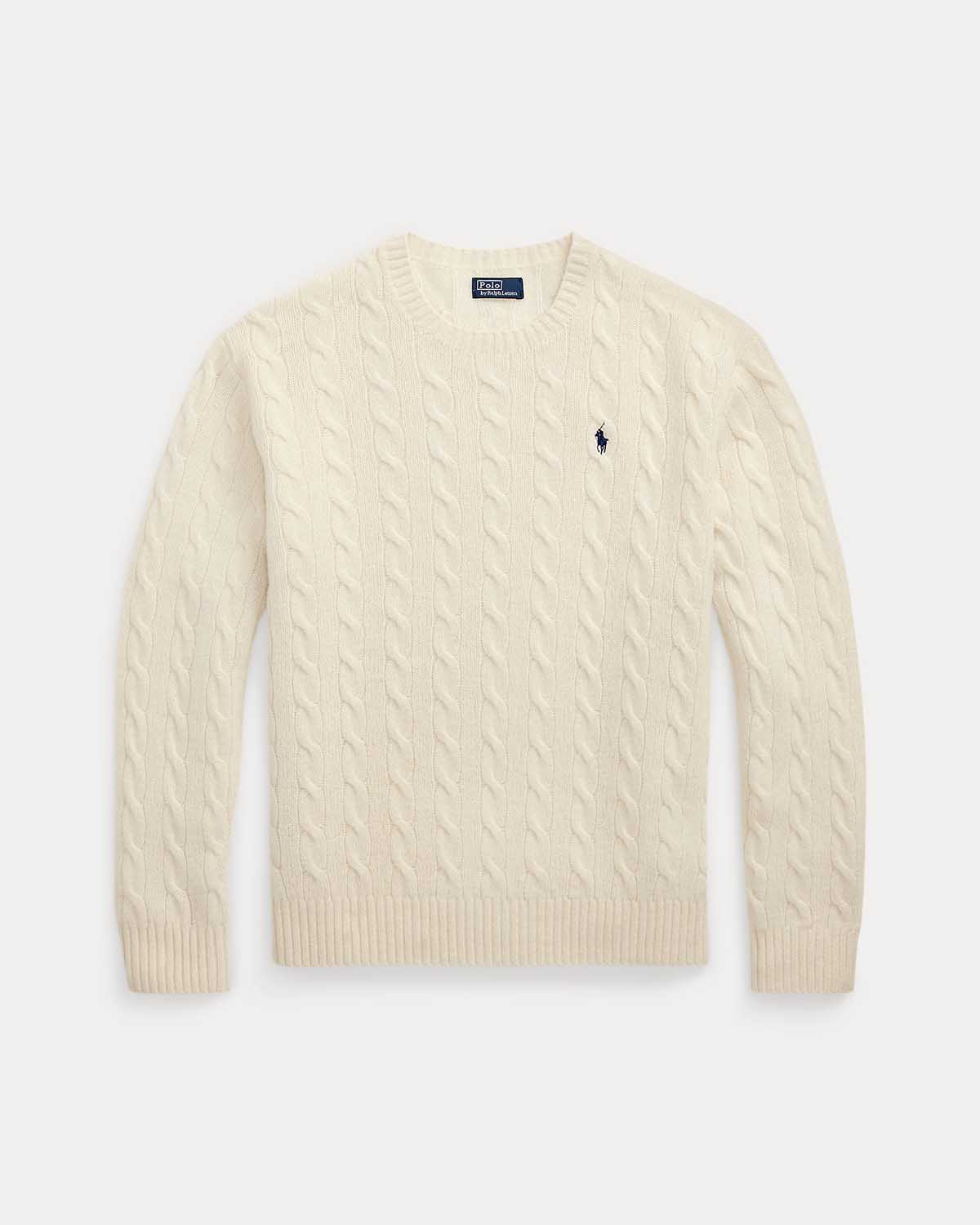 CABLE WOOL-CASHMERE CREWNECK SWEATER - Image 3
