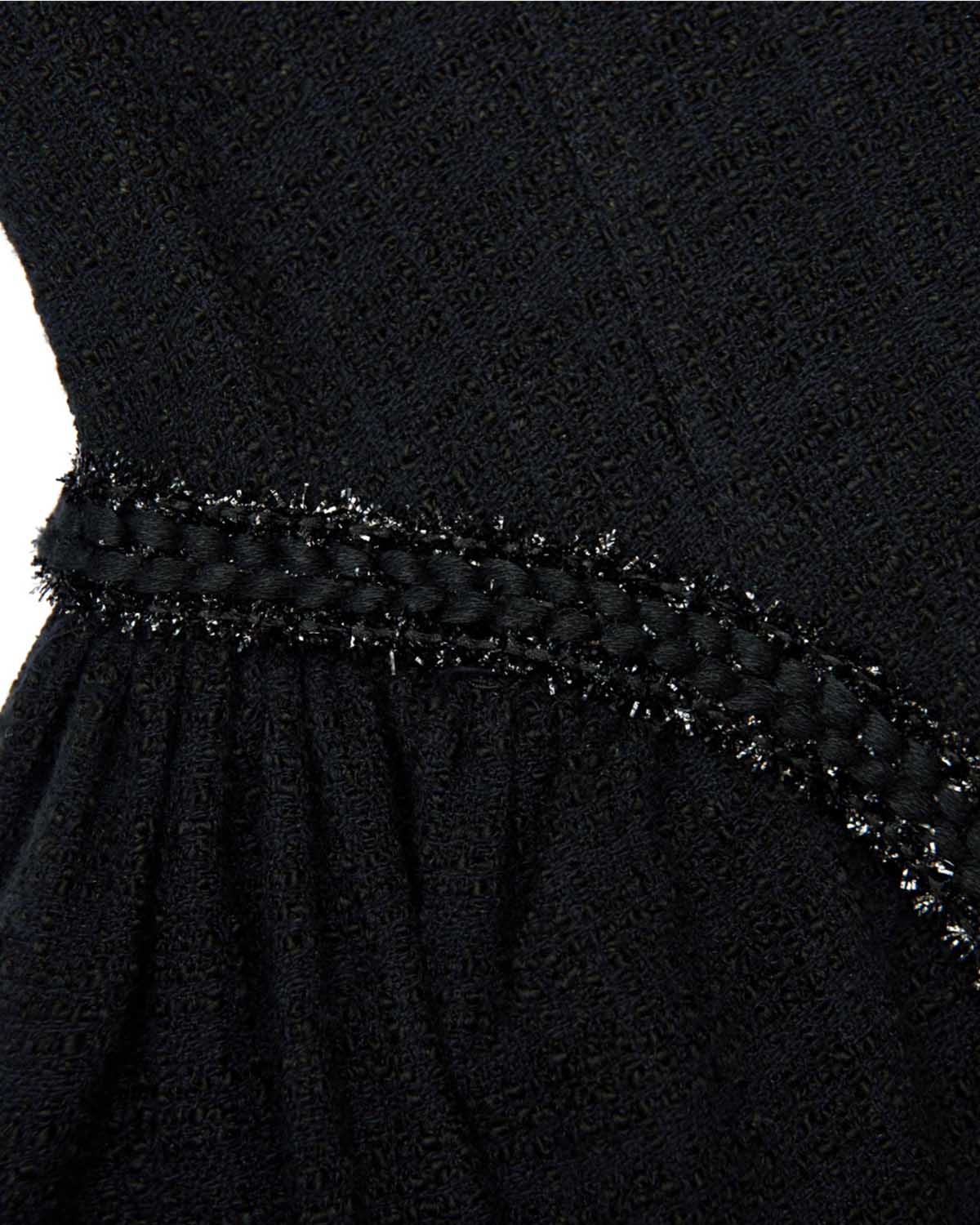 Black Boucle Sleeveless Midi Dress - Image 3