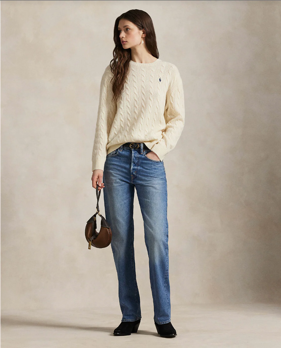 Julianna- CABLE WOOL-CASHMERE CREWNECK SWEATER - Image 2