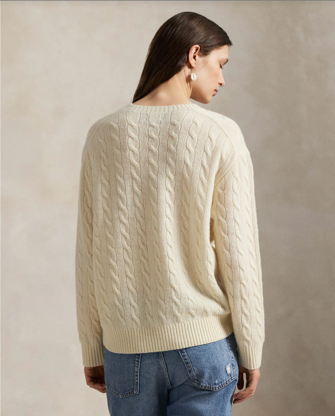 Julianna- CABLE WOOL-CASHMERE CREWNECK SWEATER - Image 3