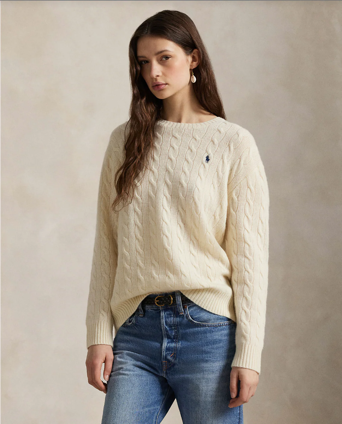 Julianna- CABLE WOOL-CASHMERE CREWNECK SWEATER - Image 5
