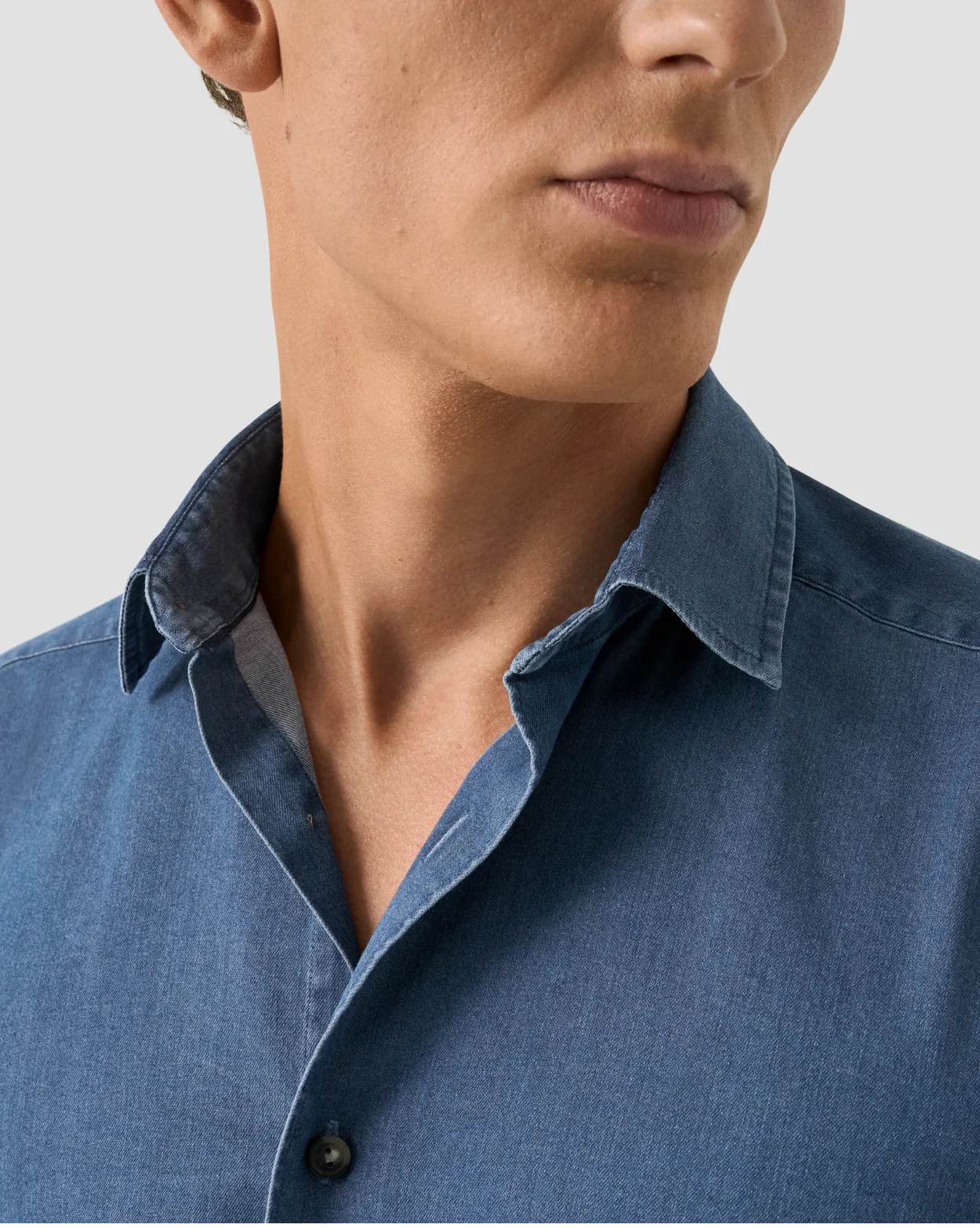 Dark Wash Denim Stretch Shirt - Image 2