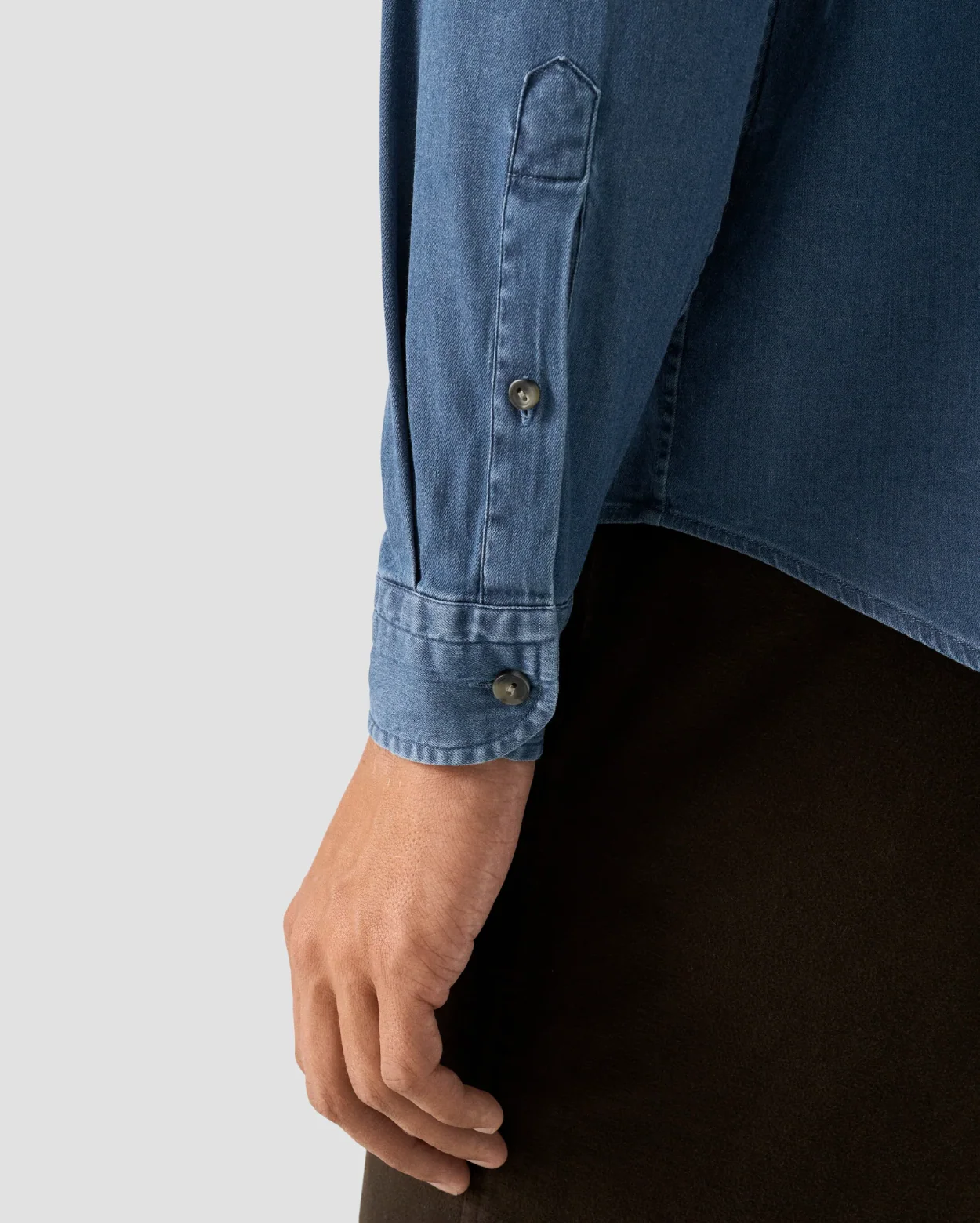 Dark Wash Denim Stretch Shirt - Image 3