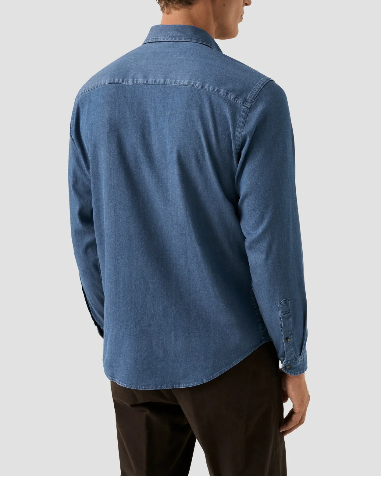 Dark Wash Denim Stretch Shirt - Image 4