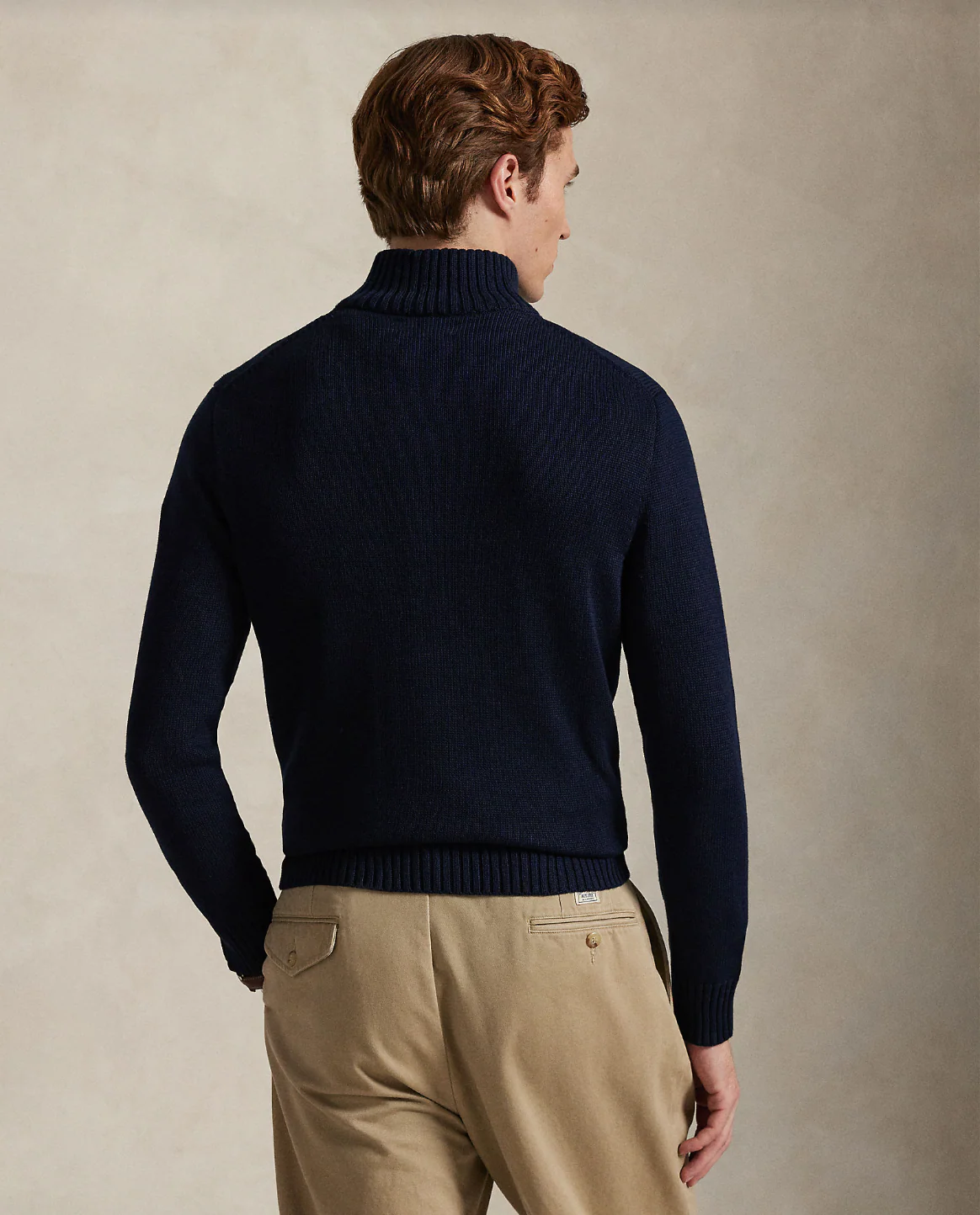 COTTON QUARTER-ZIP MOCKNECK SWEATER - Image 3