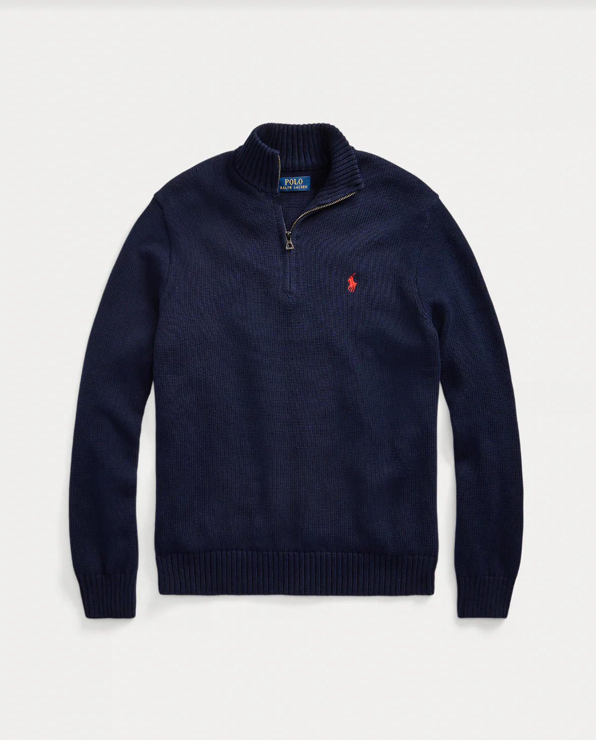 COTTON QUARTER-ZIP MOCKNECK SWEATER - Image 6