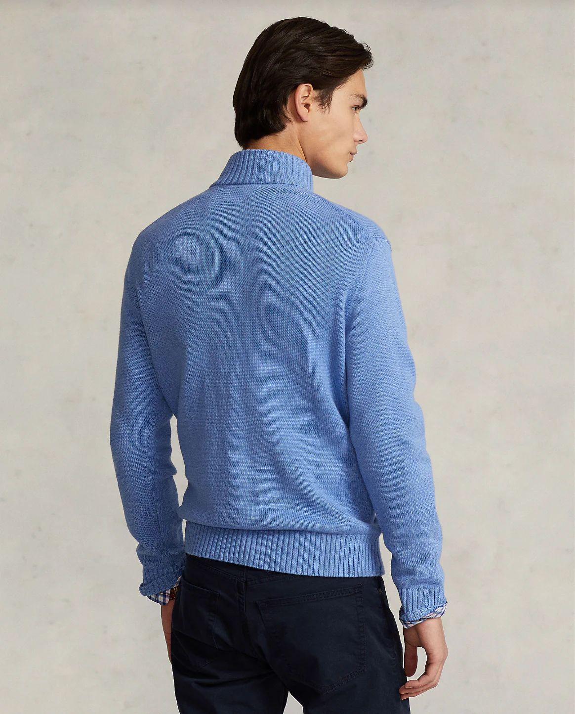 COTTON QUARTER-ZIP MOCKNECK SWEATER - Image 3
