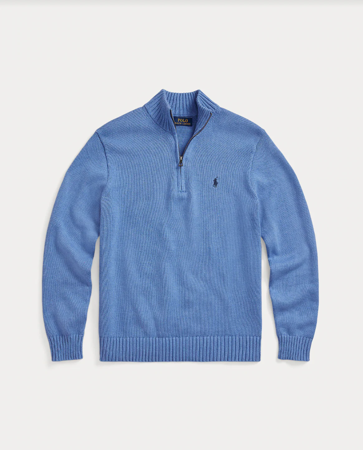 COTTON QUARTER-ZIP MOCKNECK SWEATER - Image 5