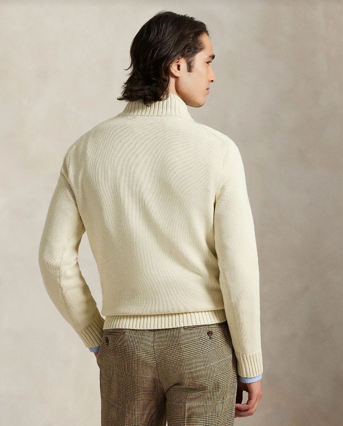 COTTON QUARTER-ZIP MOCKNECK SWEATER - Image 3