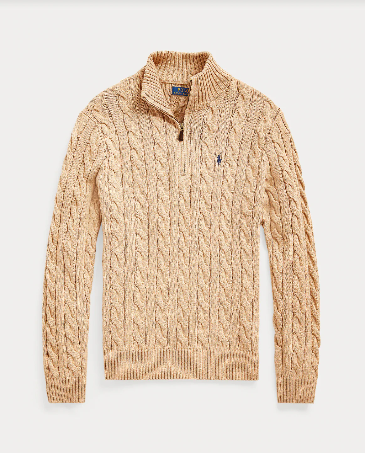 CABLE-KNIT COTTON QUARTER-ZIP SWEATER - Image 5