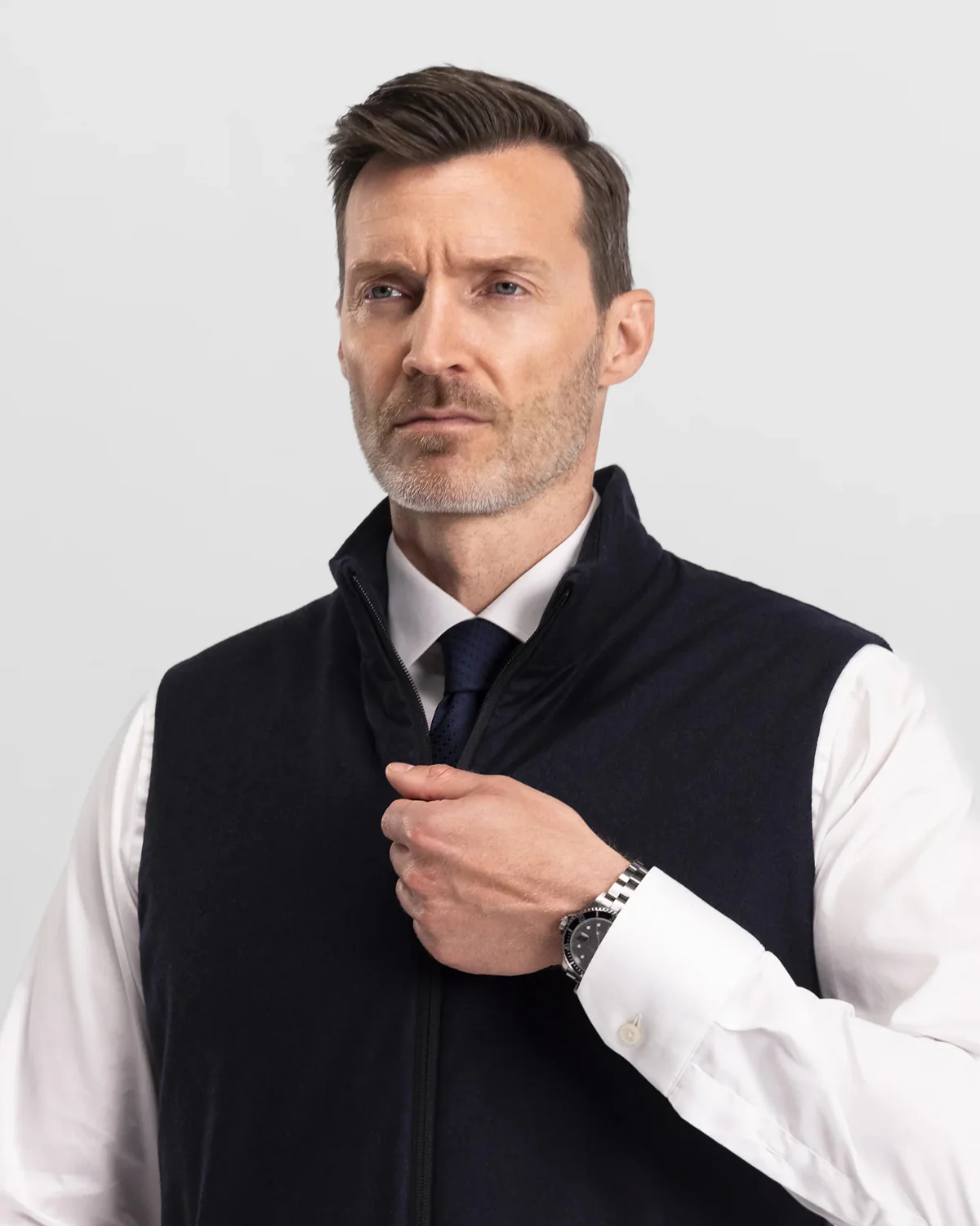 Saville Vest Navy Wool - Image 3