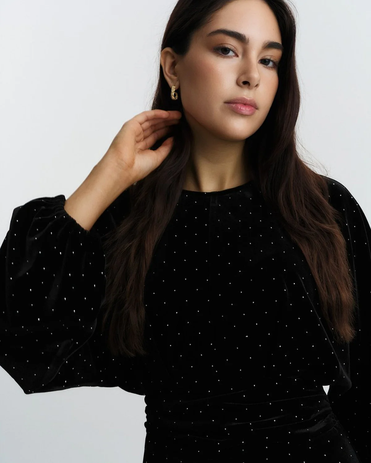 Jamal Stud Velour Dress - Image 3
