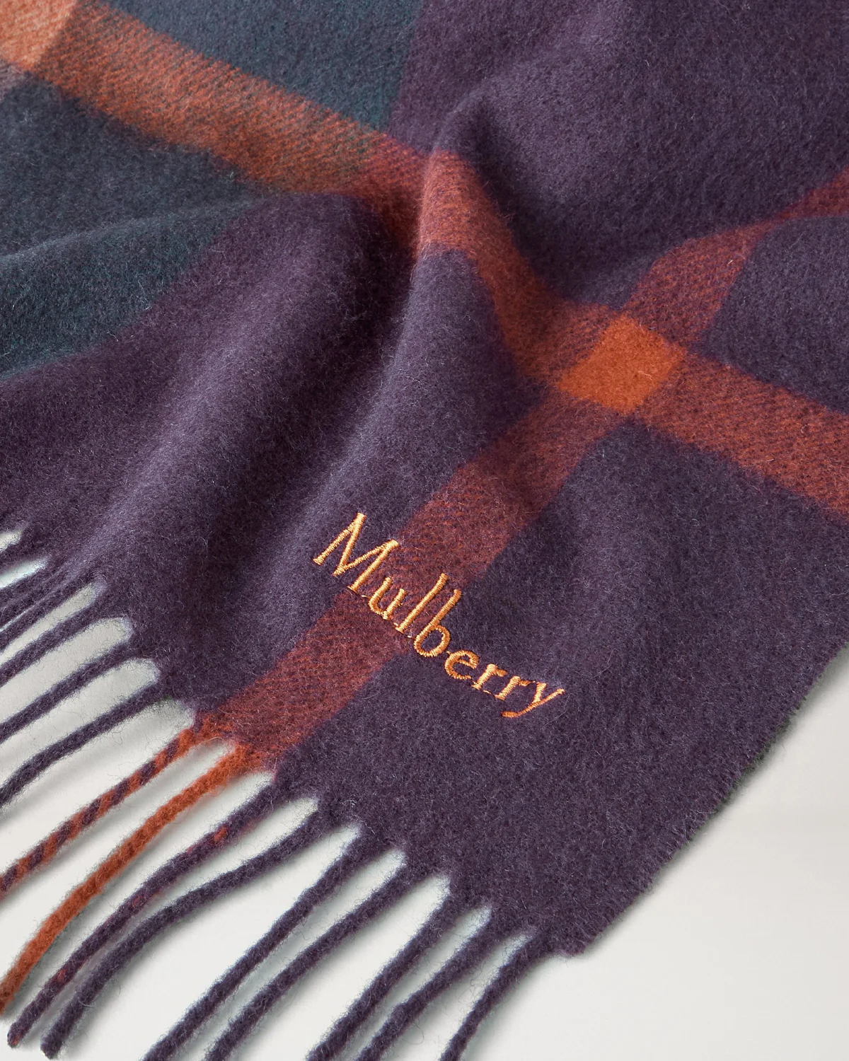 Check Wool Scarf - Image 2