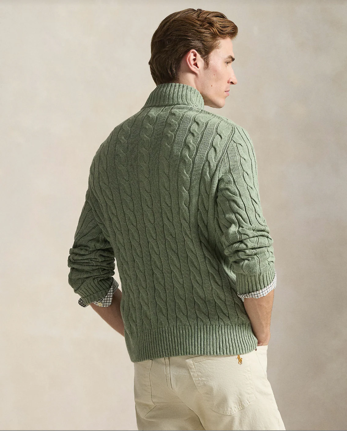 CABLE-KNIT COTTON QUARTER-ZIP SWEATER - Image 3