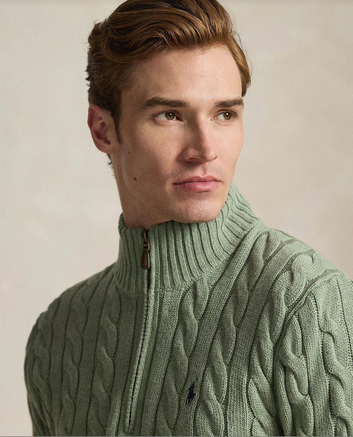 CABLE-KNIT COTTON QUARTER-ZIP SWEATER - Image 4