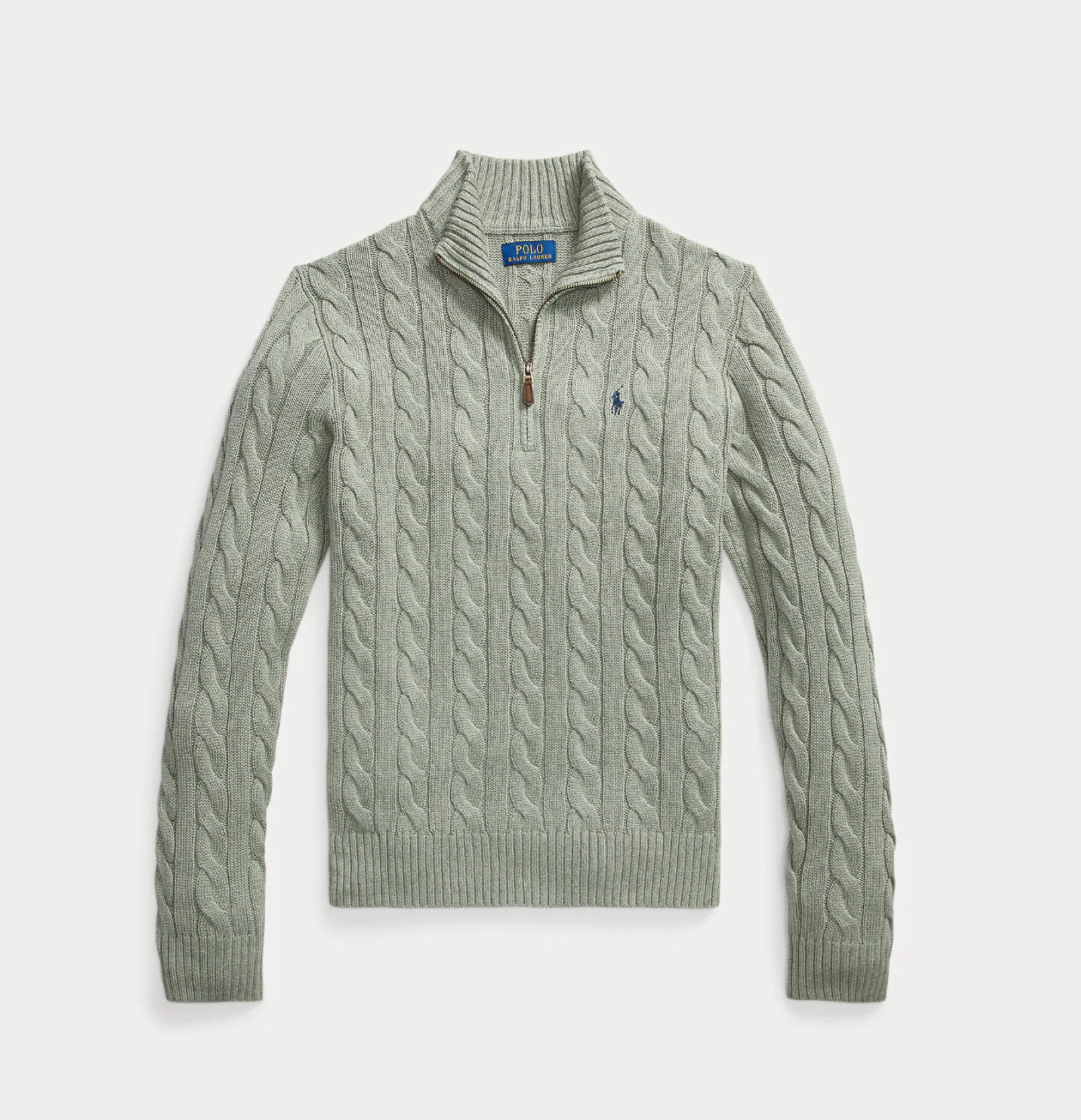 CABLE-KNIT COTTON QUARTER-ZIP SWEATER - Image 7