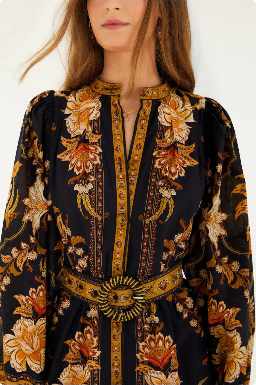 Majestic Garden Black Mini Dress - Image 3