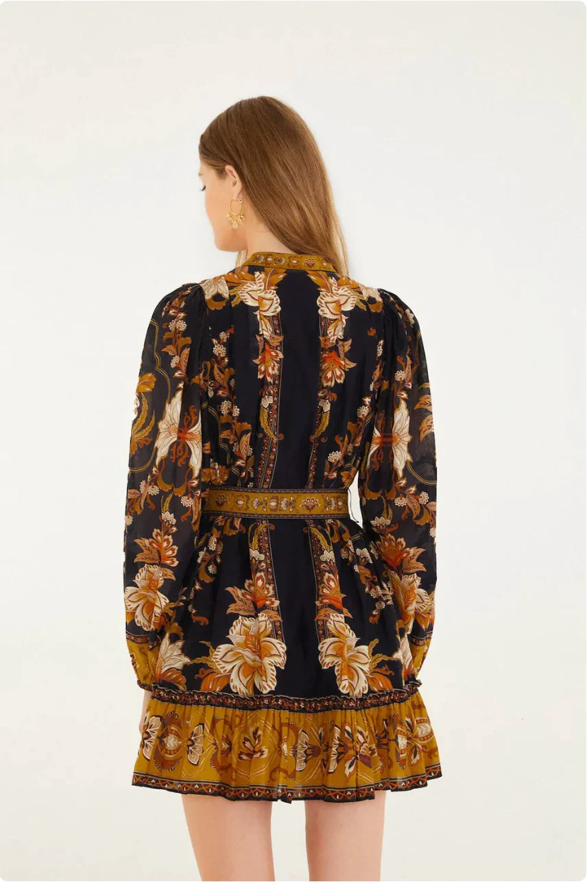Majestic Garden Black Mini Dress - Image 4