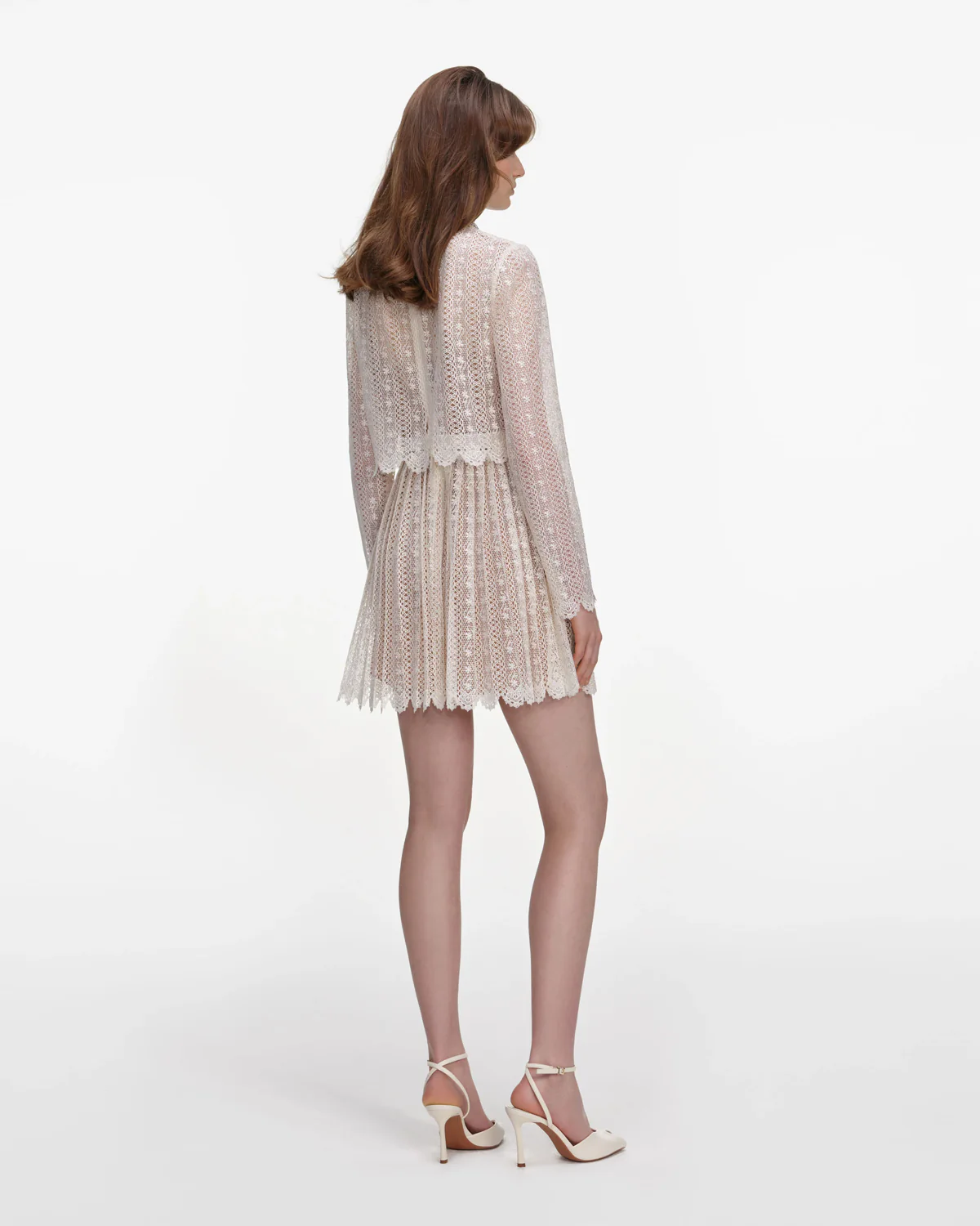 Cream Organza Lace Mini Dress - Image 3