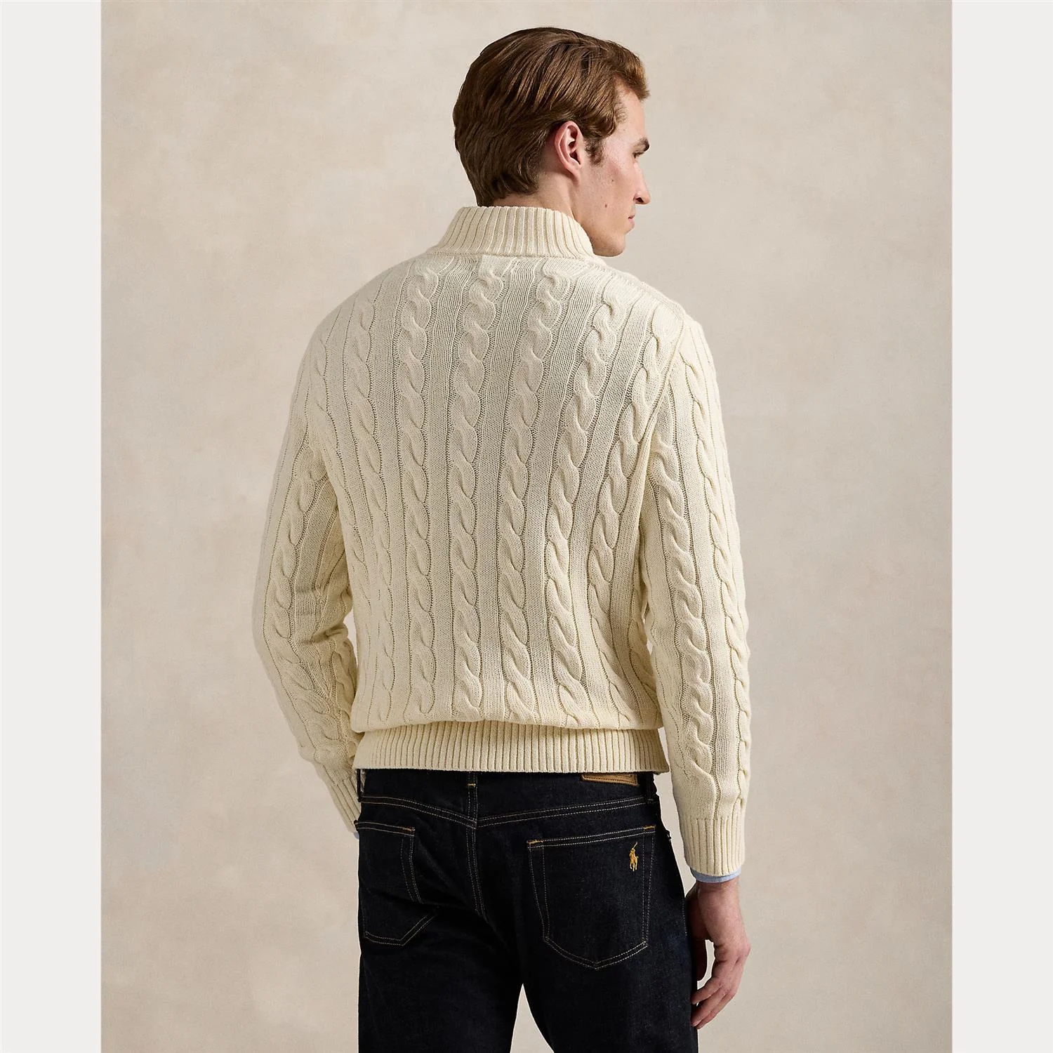 CABLE-KNIT COTTON QUARTER-ZIP SWEATER - Image 2
