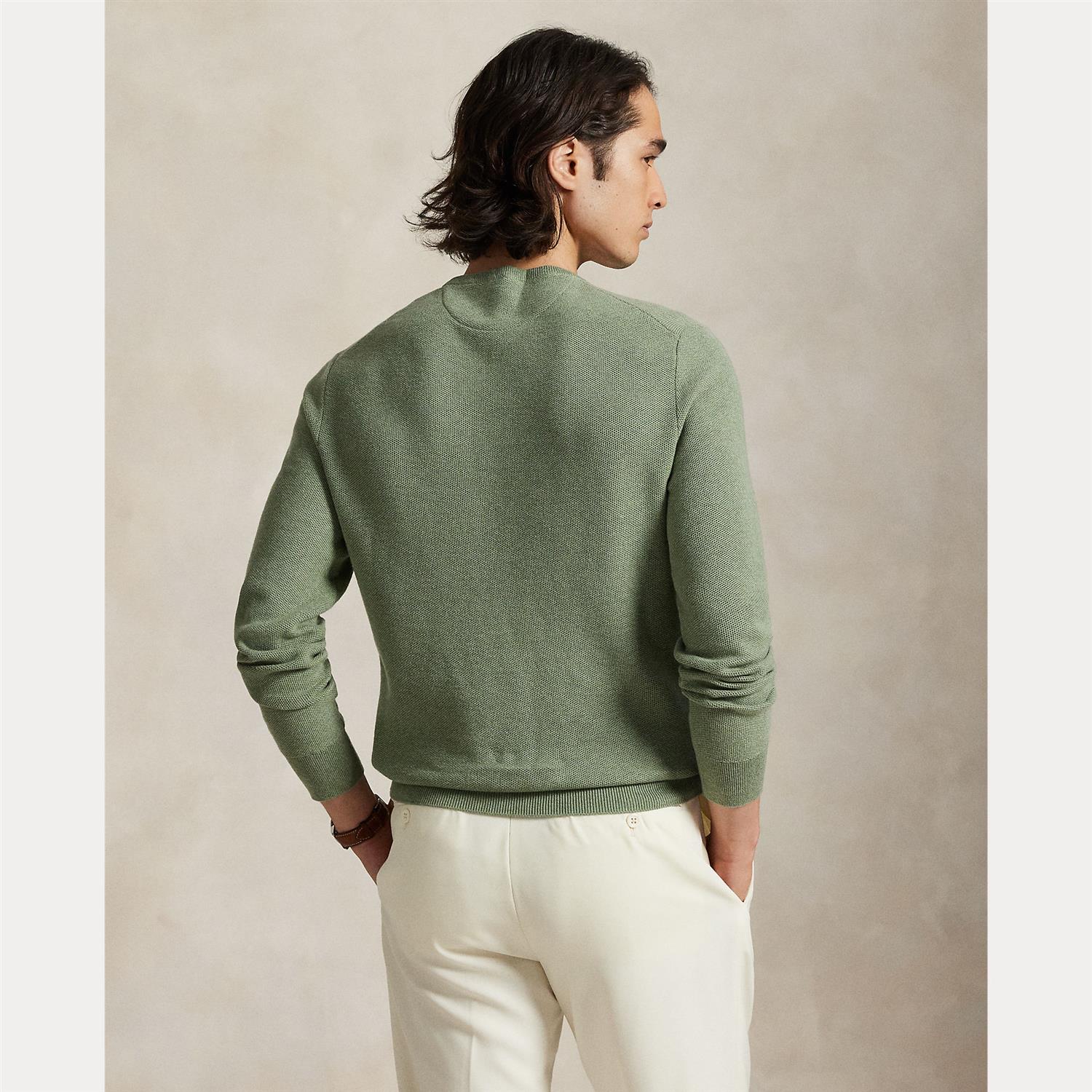MESH-KNIT COTTON CREWNECK SWEATER - Image 2