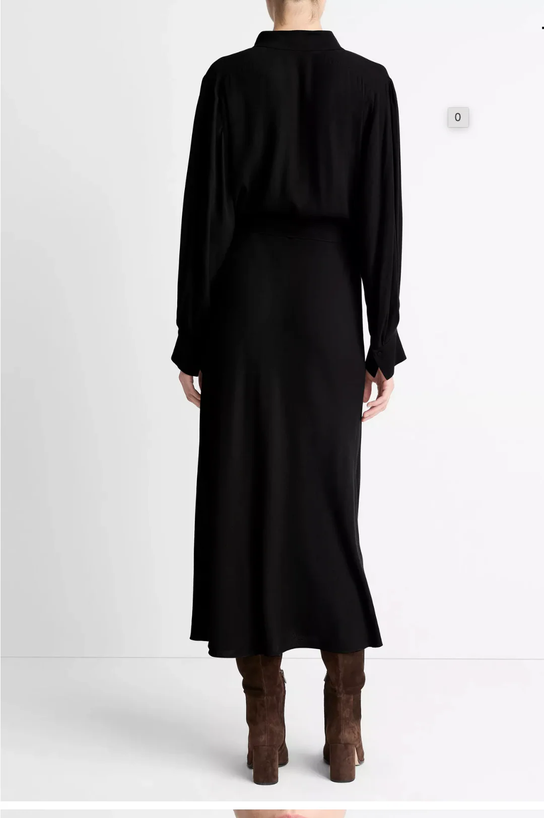 Crepe Collar-Stand Shirt Dress - Image 2