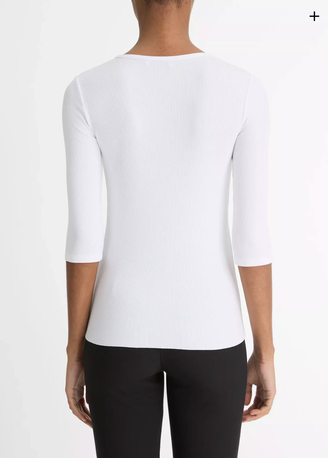 Elbow-Sleeve Crew Neck T-Shirt - Image 4