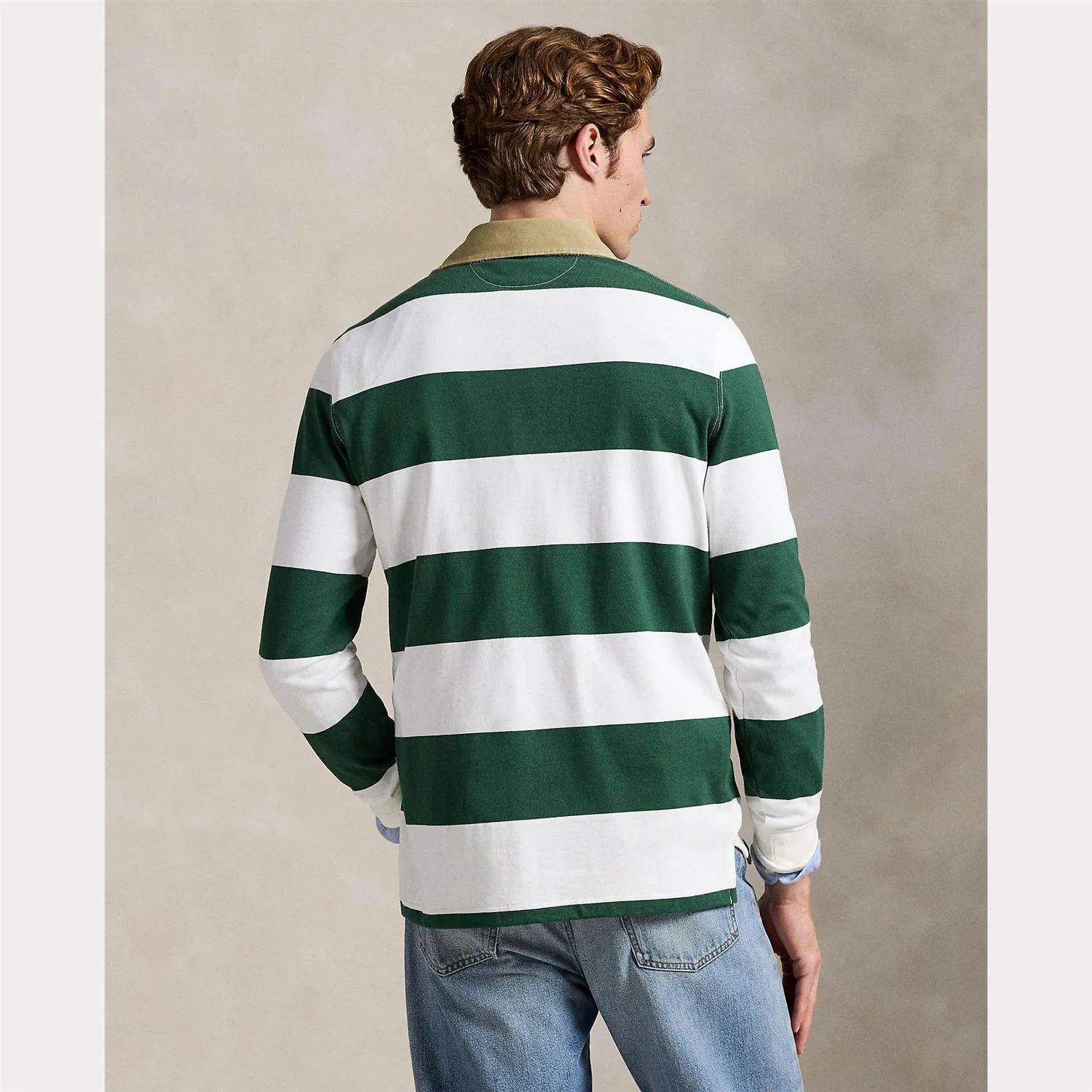 CLASSIC FIT KHAKI-COLLAR RUGBY SHIRT - Image 2