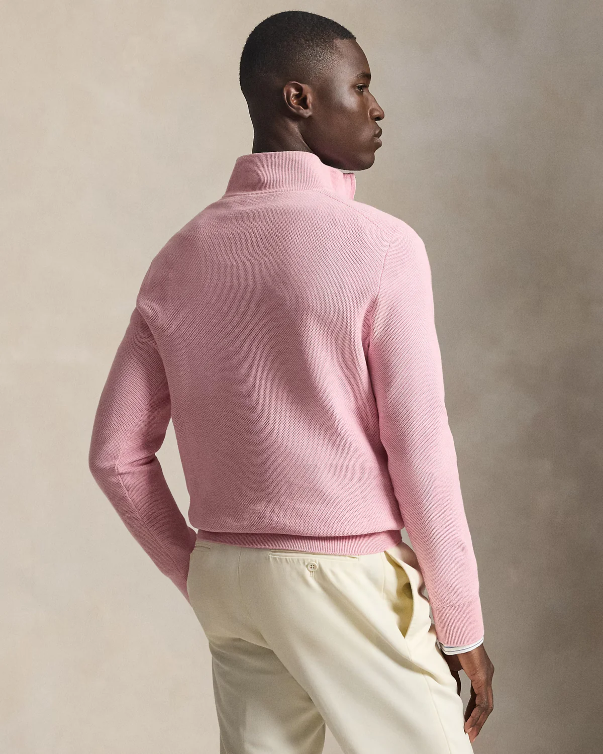 MESH-KNIT COTTON QUARTER-ZIP SWEATER - Image 4