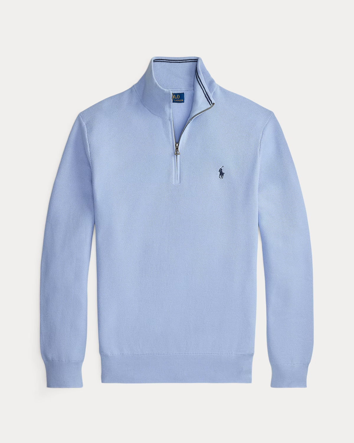 MESH-KNIT COTTON QUARTER-ZIP SWEATER - Image 2