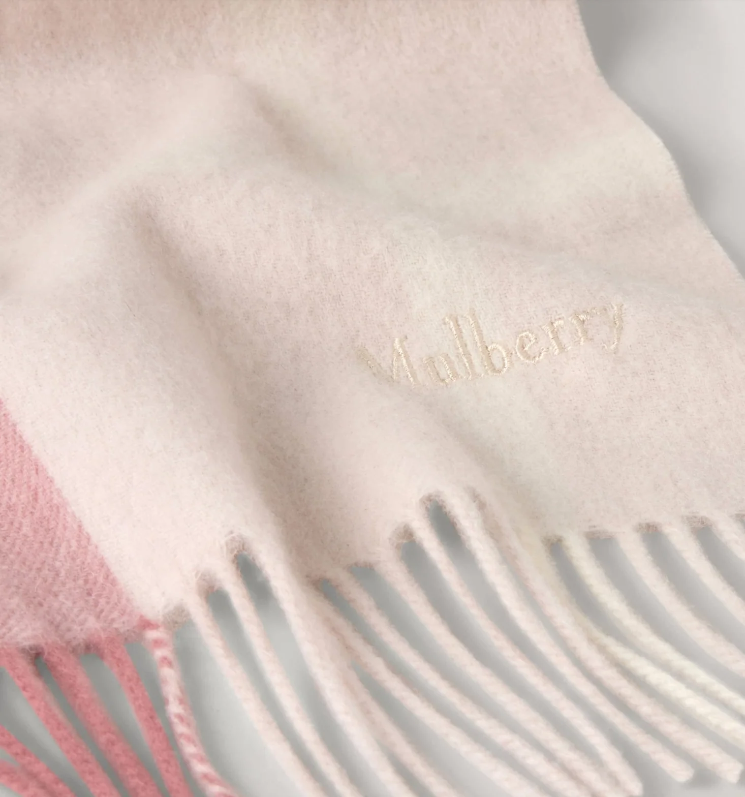 Small Check Merino Wool Scarf - Image 2