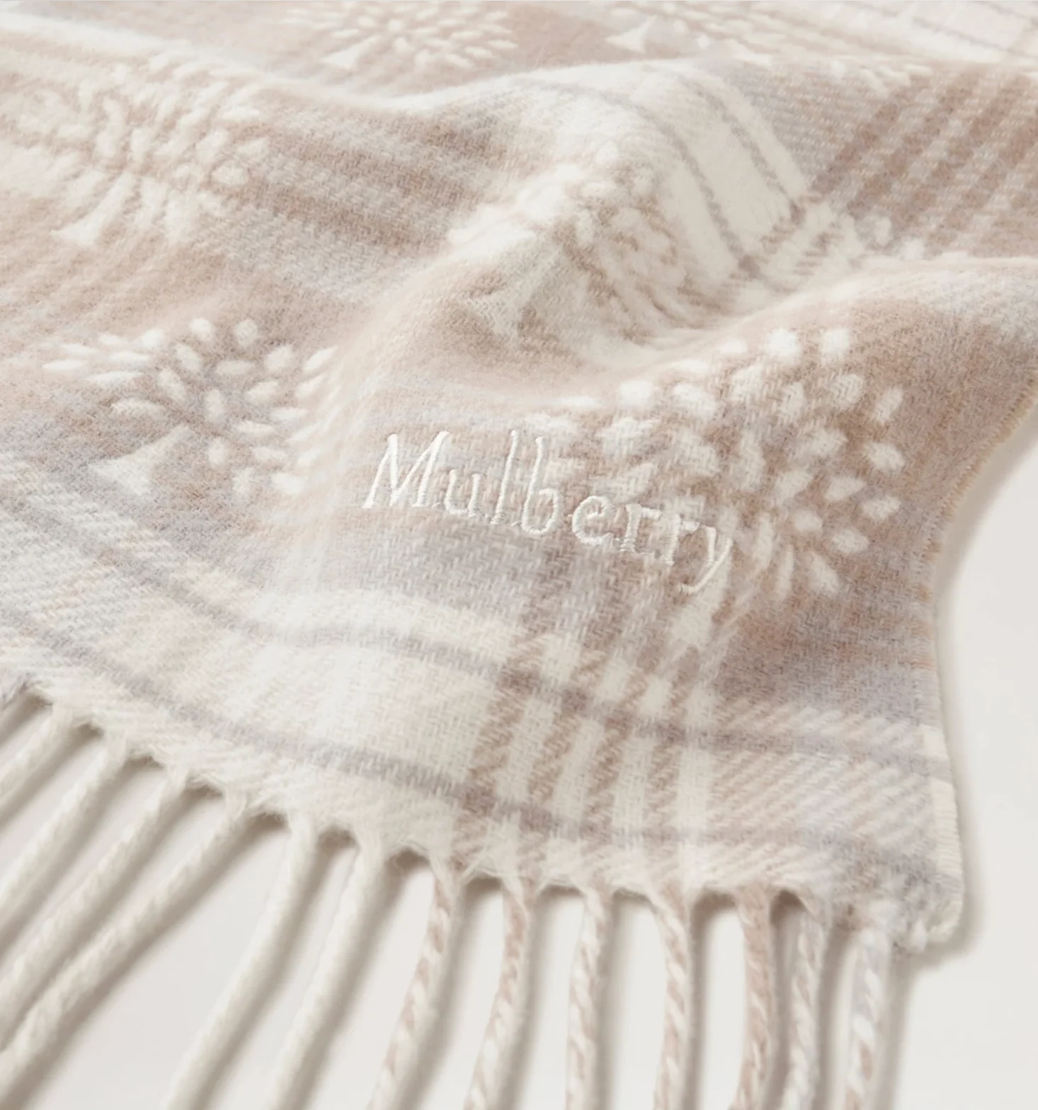 Mulberry Heritage Check & Tree Scarf - Image 3