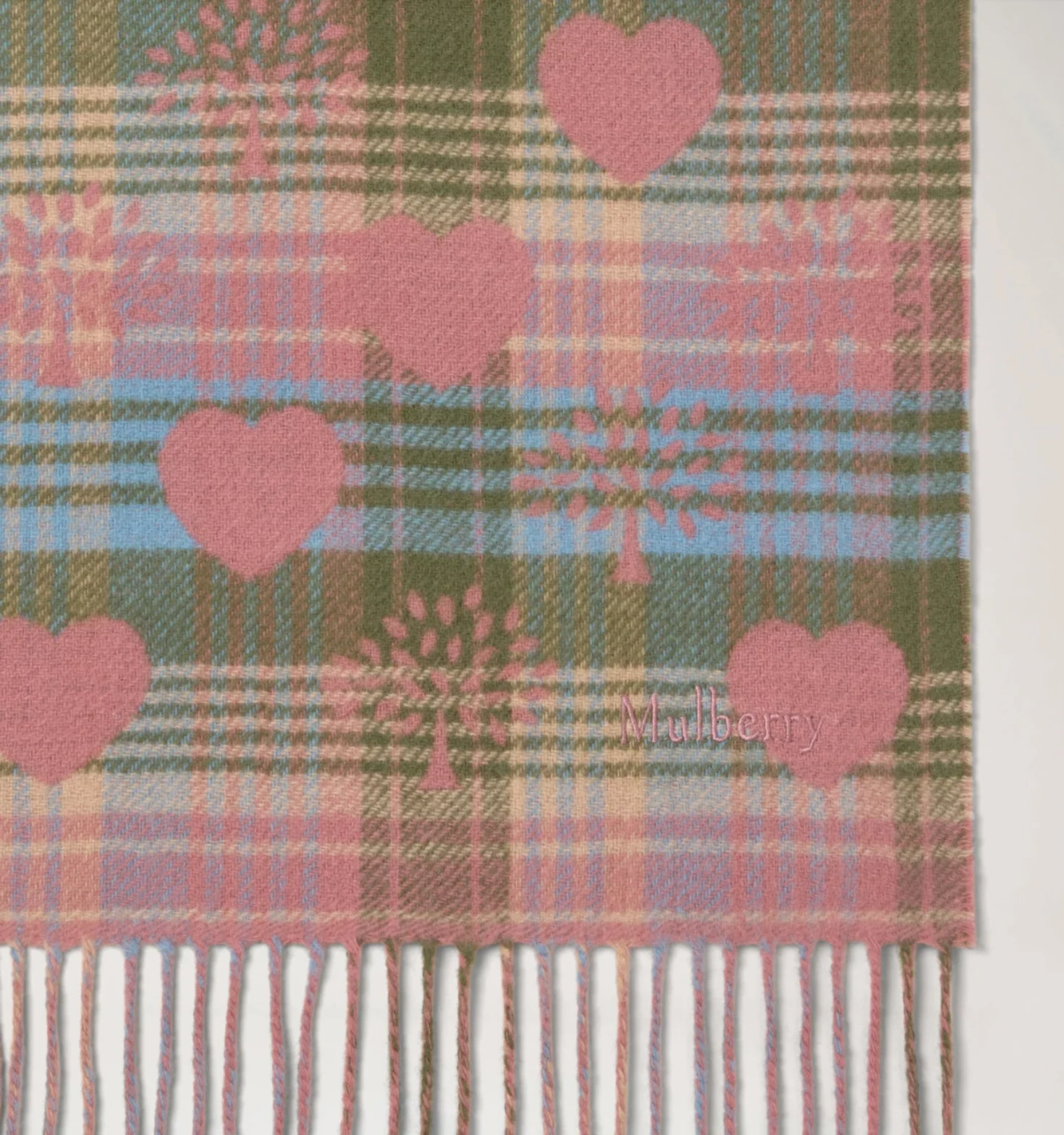 Heritage Check & Heart Scarf - Image 5