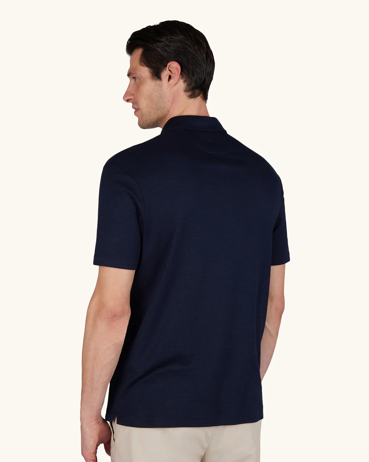 Mens Woven Cotton Lyocell Poloshirt - Image 3