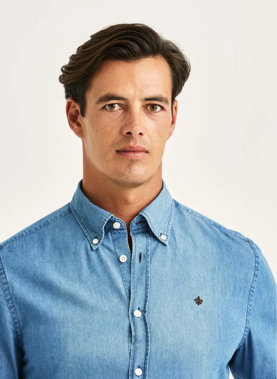 Light Denim Shirt-Slim Fit - Image 4