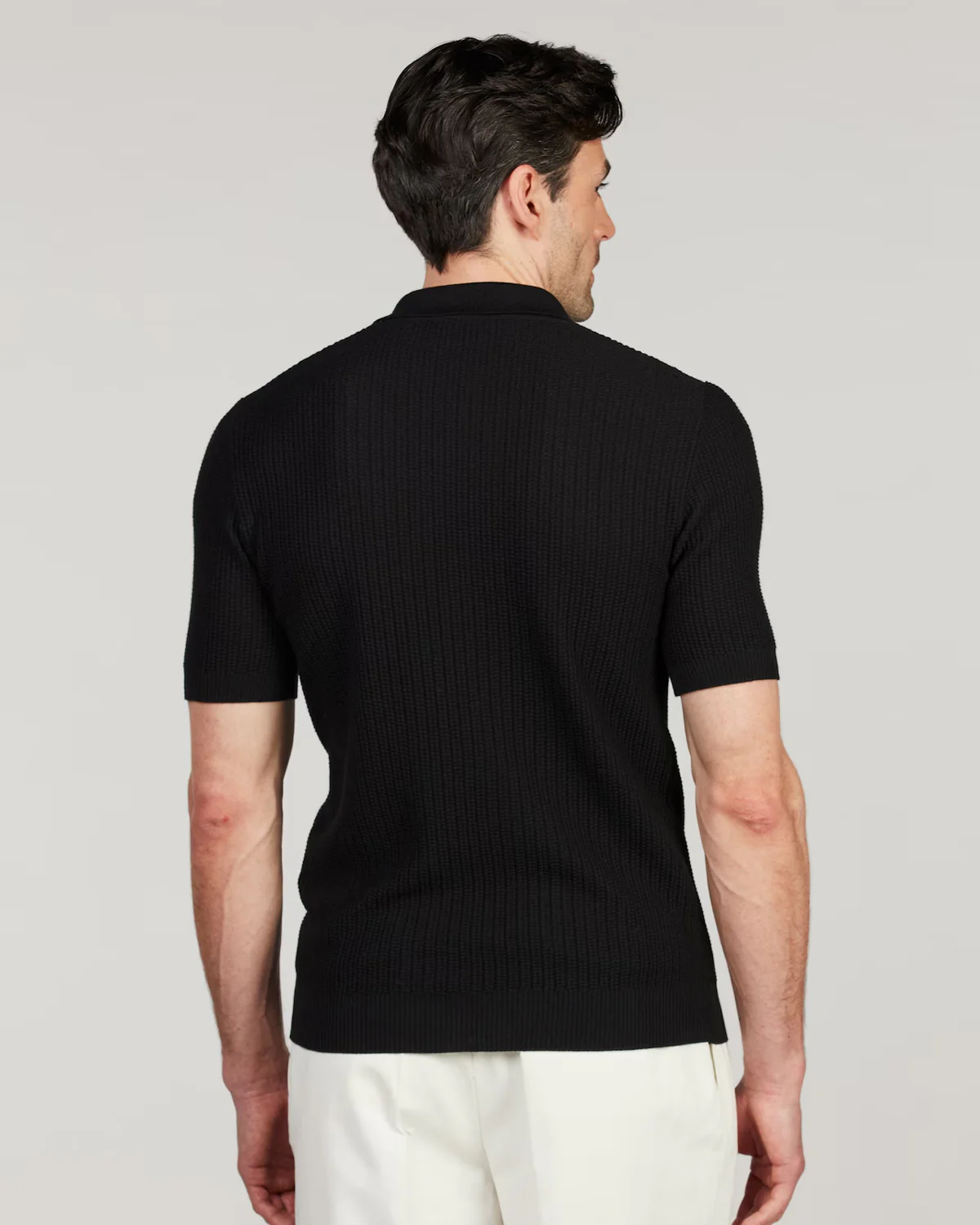 Polo Shirt Knitted Texture Merino Wool - Image 2