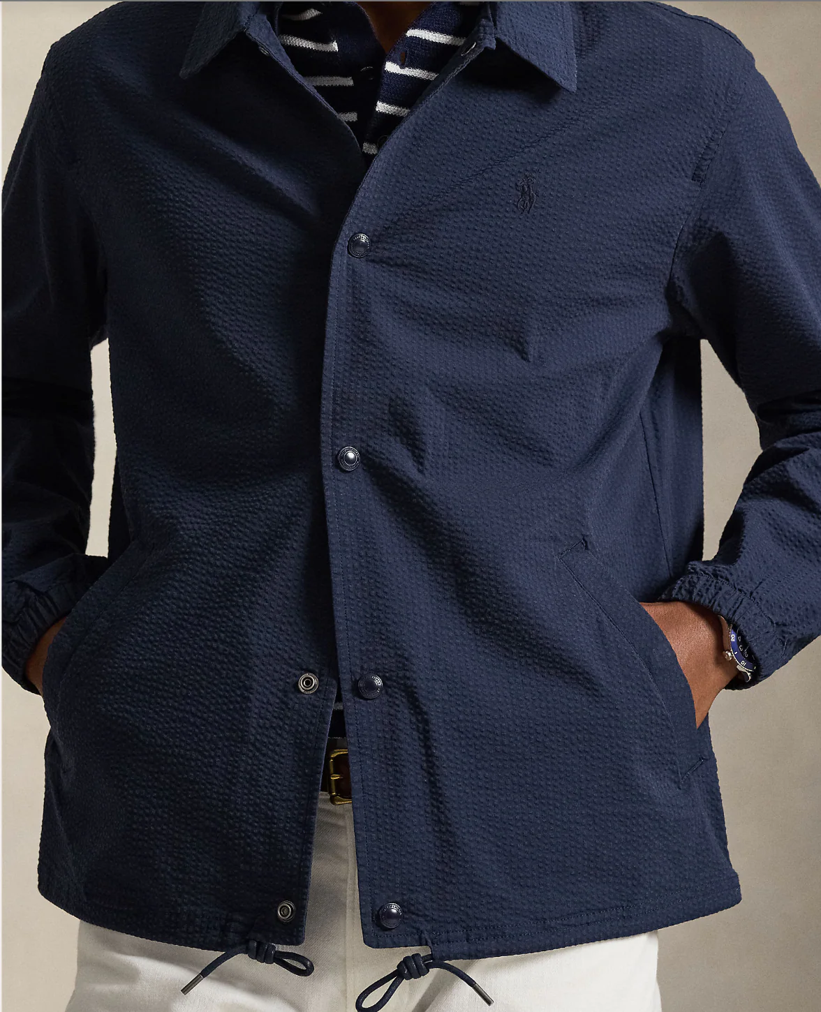 SEERSUCKER COACH’S JACKET - Image 4