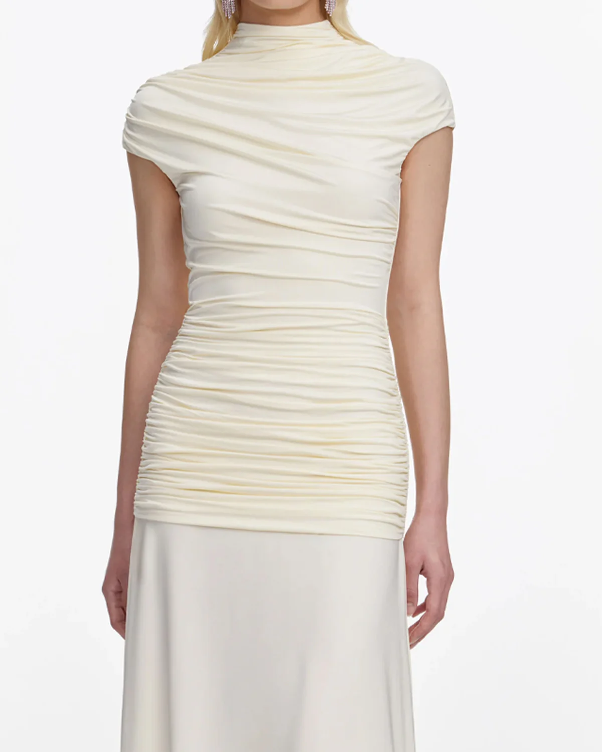 Yellow Jersey Draped Maxi Dress - Image 3
