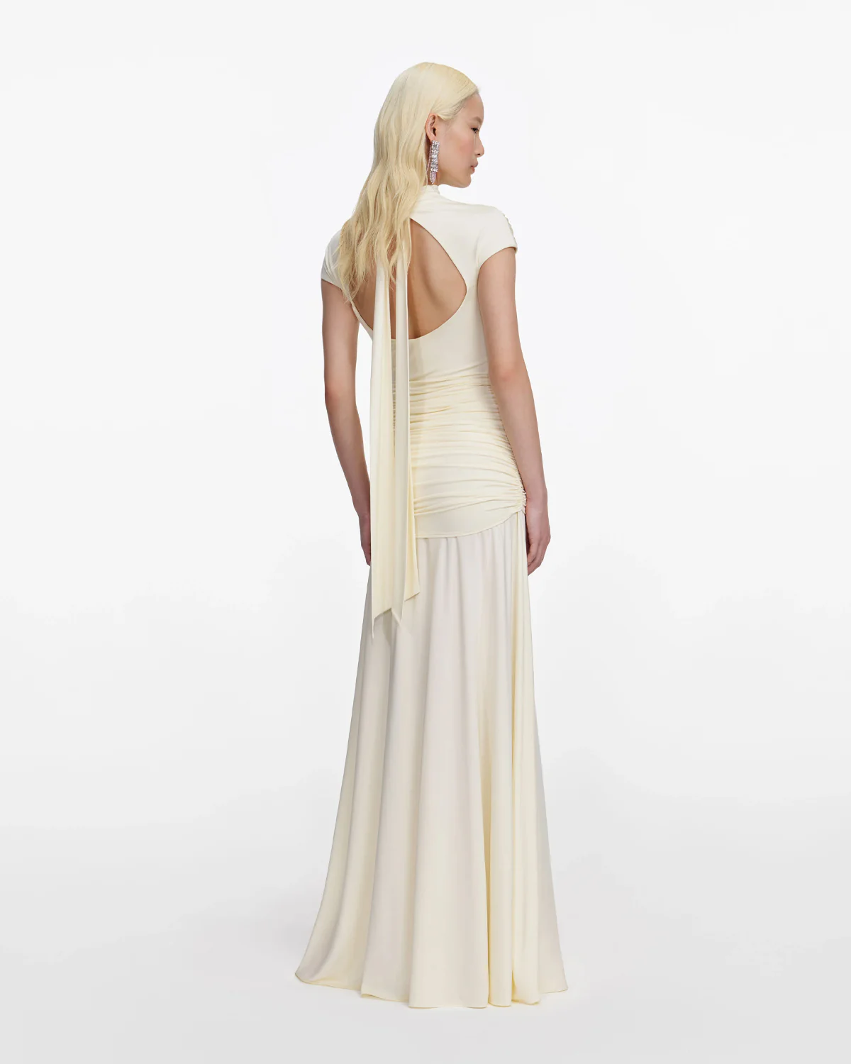 Yellow Jersey Draped Maxi Dress - Image 4