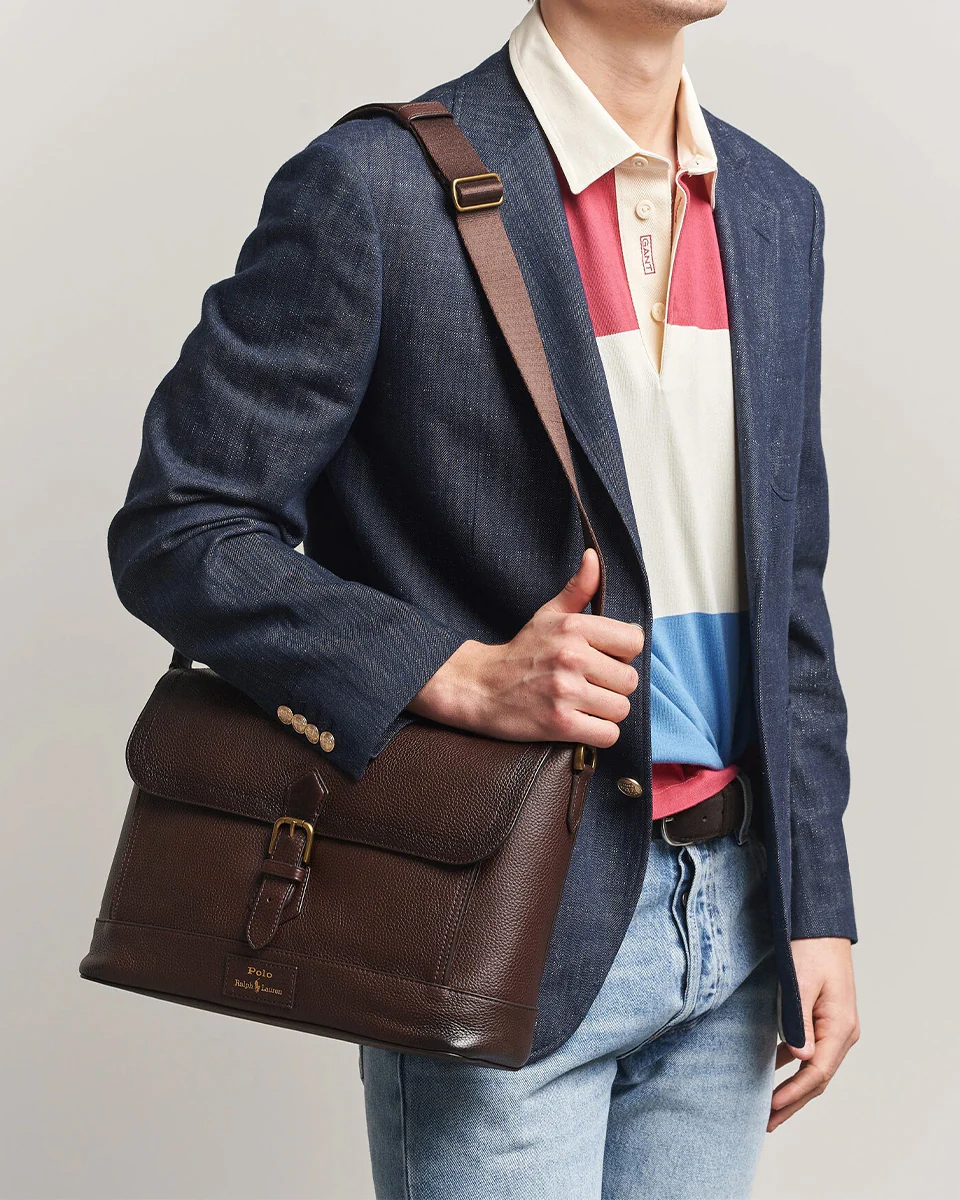 PEBBLED LEATHER MESSENGER BAG - Image 5