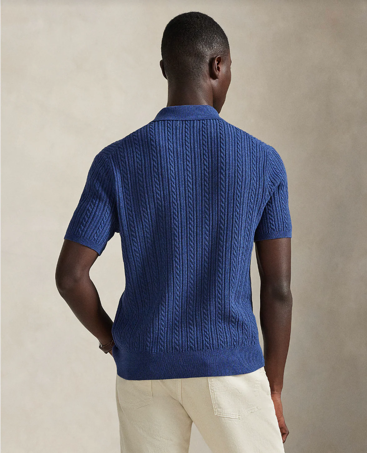 CABLE-KNIT COTTON POLO SWEATER - Image 3