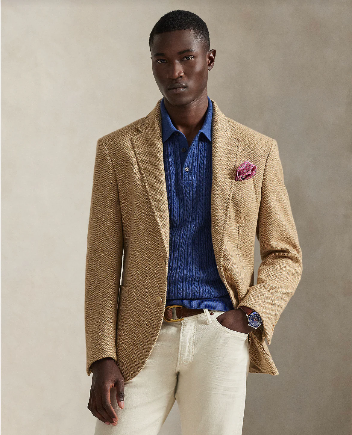 CABLE-KNIT COTTON POLO SWEATER - Image 5